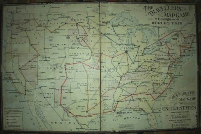 Travellers map game to Chicago and the World's Fair 